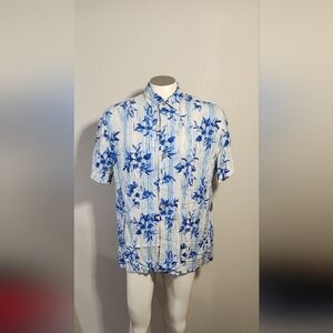 New Paradise Collection Button up Short Sleeve 100% Silk